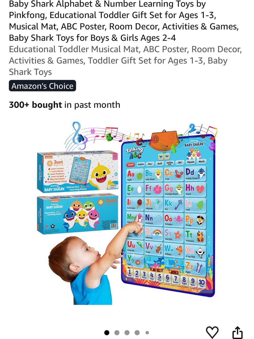 Baby Shark Talking ABC & Number Learning Mat - Blue Educational Toy